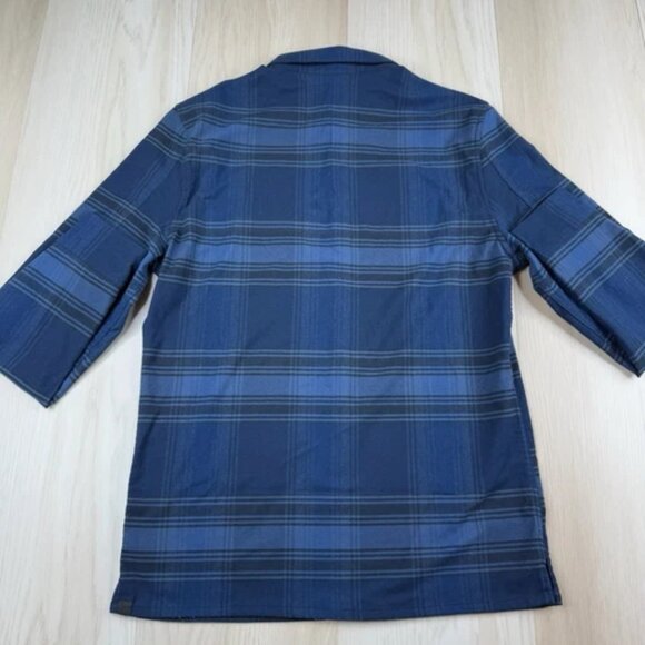 Lululemon Masons Peak Flannel Shirt Mens S Small Blue Long Sleeve Button Up - Picture 7 of 11